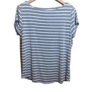 Premise Grey and White Striped Top Size L